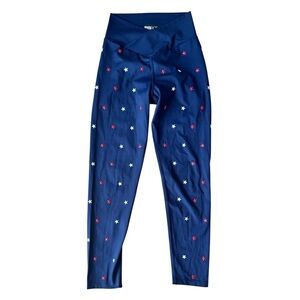 Beach Riot Medium Star Leggings Blue Navy Red White Patriotic July 4